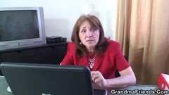 Father and son fucking nasty granny in the office Thumb