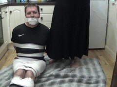Footballer bound and gagged tight in duct tape 2 Thumb