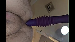 Giant Thrusting Dildo Pounding My Asshole Thumb