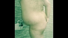 Chubby Gay Bear Plays With His Soapy Moobs and Cums on Dildo in the shower ft plumpnstocky Thumb