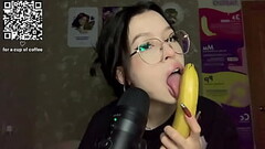 ASMR sucking a big fat banana Thumb