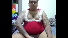 Vaibhav Jerks Off &amp_ Cums In A Christmas Santa Dress Thumb