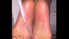 Cum explosion on sweaty nylon soles Thumb