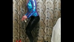 sissy femboy in bodysuit hands free cum with vibrator Thumb