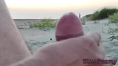 French teacher amateur handjob on public beach with cumshot Extreme sex in front of strangers - Miss Thumb