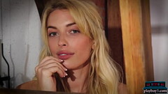 Sexy Canadian blonde Katie Jean solo softcore striptease video with Playboy Thumb