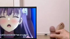 Horny Otaku Moaning Loudly Jerking Off Big Dick While Watching Hutanari Hot Hentai. camshot POV Thumb