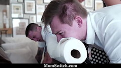 Stepmoms Discipline Their Stepsons by Spanking Them and Then Swapping and Fucking Them - Momswitch Thumb