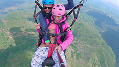 Wet Pussy SQUIRTING IN THE SKY 2200m High In The Clouds while PARAGLIDING Thumb