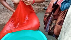 Hot Rati open bathroom bathing Hindi voice Thumb