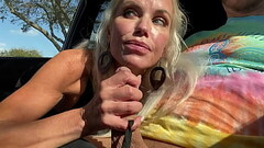 Blonde MILF Gives Public Blowjob to Friends Husband Thumb