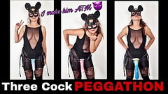 Femdom Pegging Marathon Peggathon 3 in 1 Toys Huge Dildo Strapon Strap On Wife Pegging Husband FLR R Thumb