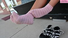 TSM - Dylan poses their feet in various footwear Thumb