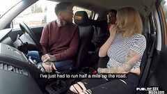 Busty MILF instructor fucked by driver in POV car fuck Thumb