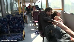 Little Euro babe fucks on a city bus Thumb