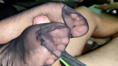 nylon footjobs with a short doggy fuck Thumb