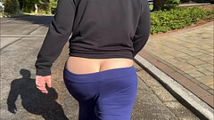 Mom Walking Around The Neighbor Flashing Her Fat Ass Thumb