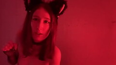 REAL teen amateur Nicole Drowzee dancing and masturbating POV as a catgirl! Thumb