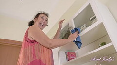 AuntJudys - Cleaning Day with 58yo Busty BBW Amateur GILF Esmerelda Thumb