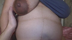 Cheating wife with a huge pregnant belly and big boobs, ride in cowgirl position her hubby small dic Thumb