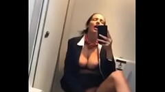 Stewardess masturbates in plane loo. Thumb