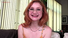 Watch the braces as redhead cute girl Scarlet Skies sucks dick! Thumb