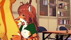 Furry Futanari Hentai 3D - Dog Futanari and Tiger Girl blowjob and fucked with creampie - Anime Mang Thumb