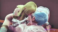 Yaoi Femboy Yuki &amp_ Blue - Threesome blowjob with cum in his mouth and anal with creampie in his  Thumb