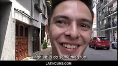 LatinCums.com - Amateur Latin Twink Threesome With Two Strangers For Cash POV Thumb