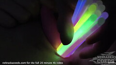 opening up teen pussy with glowsticks Thumb