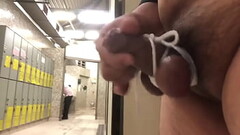 Dick flash and jerk off in a public toilet Thumb