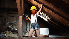 Deep Drill in Miss Daisy Diamond tight pussy in construction&#039_s building Thumb