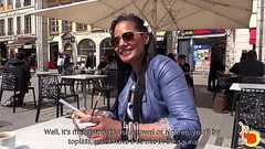 Sexy brunette stewardess Cl&eacute_lie tries a libertine sauna for the first time Thumb