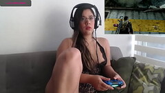 Sexy Latina Playing Video Game Thumb