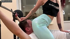 Red Head Mistress Sofi In Blue Leggings Face Sitting and Ass Worship Femdom In GYM (Preview) Thumb