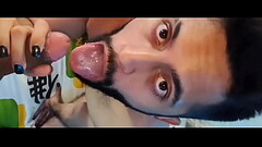 Sucking Fabian Madrid&#039_s tasty uncut cock until he cums and fills my mouth Thumb