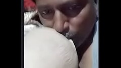 Desi Indian old age uncle suck his old age indian wife boobs on videocall on Azar app Thumb