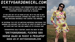 Dirtygardengirl fucking sea dildo in pussy on the field &amp_ prolapse Thumb