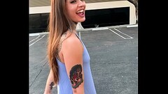 Tattooed Skater Girl Vanessa Vega in Skateboarding and Squirting in Public Thumb