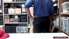 Redhead babe facefucked by older officer Thumb