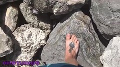 Step Son Shows Sexy Naked Bare Feet At The Beach Thumb