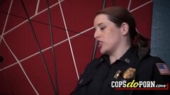 Dirty Female busty cops interracial threesome in reality porn Thumb