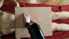 Domina pov cock stomping bare feet &amp_ cock slapping her slave pt 1 HD Thumb