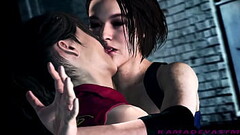 Resident Evil : Claire &amp_ Jill Lesbian Kissing | KamadevaSFM Thumb