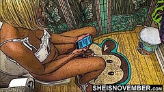 Ebony Cartoon Slut Taking A Long Piss On The Toilet, Msnovember Ebony Hentai Peeing While Texting St Thumb