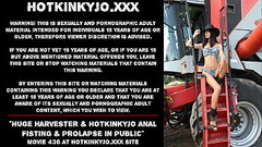 Huge harvester &amp_ Hotkinkjo results with anal fisting &amp_ prolapse in public Thumb