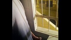 Jerking Off My Big Uncut Cock Public On My Window Till I Cum - Camilo Brown Thumb