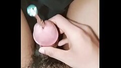 Shemale cum twice from sounding and vibrating her cock Thumb