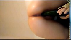 Fucking My Fat Pussy With A Cucumber Hot Amateur Cucumber Cam Homemade Thumb