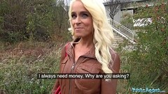 Public Agent Tattooed busty German blonde MILF fucked hard against a tree Thumb